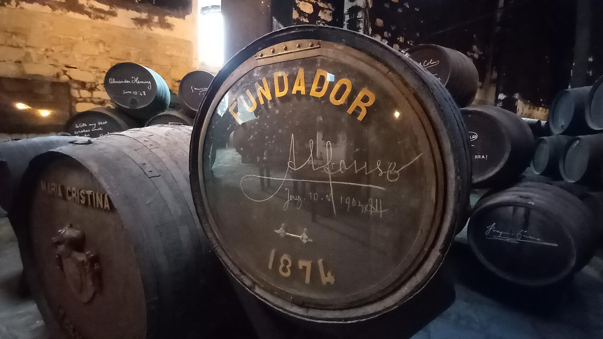 Bota rey Alfonso XIII. Bodega el Molino. Jerez