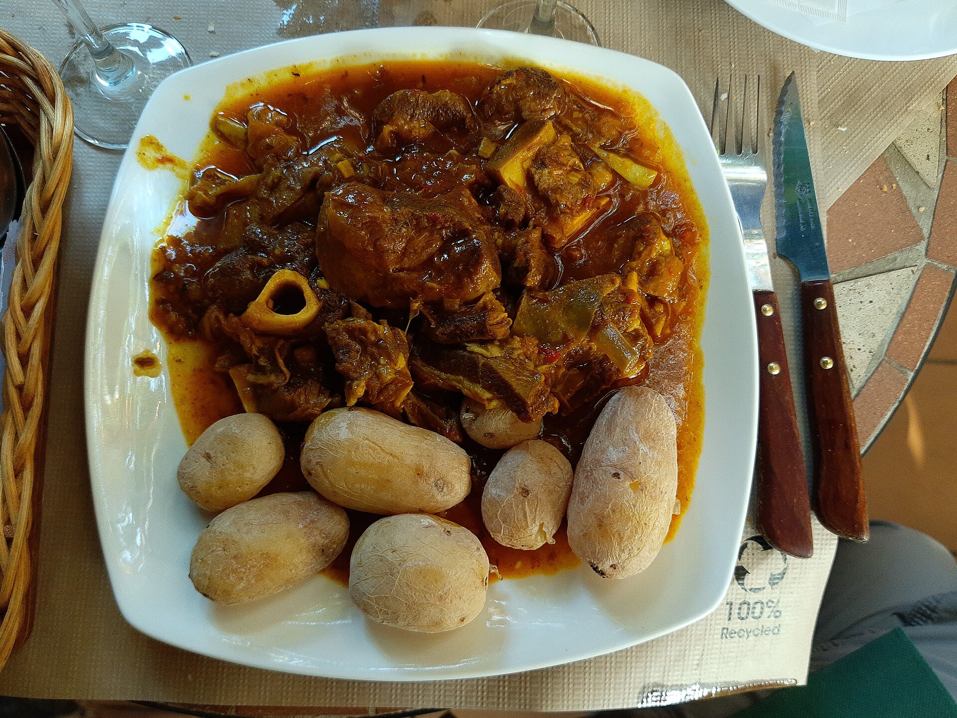 Goat stew with papas arrugadas, Puntagorda, La Palma